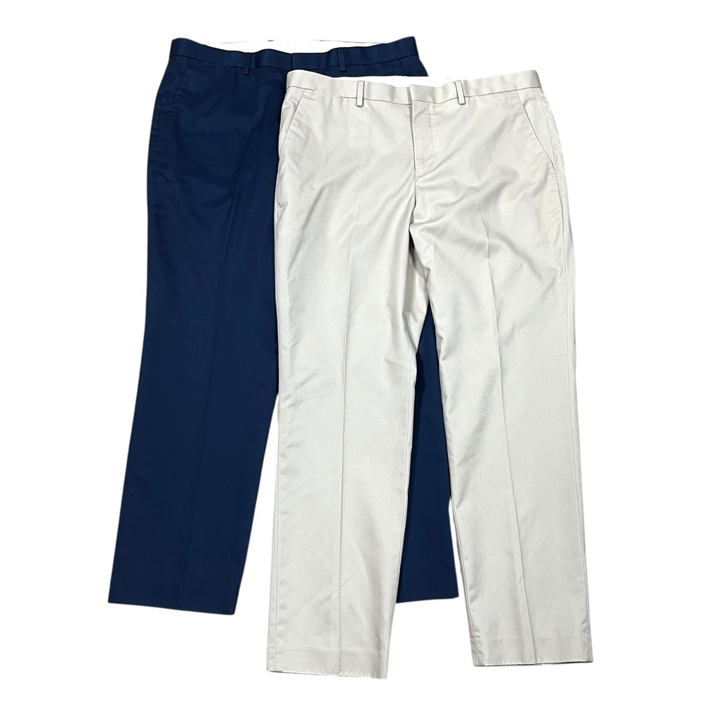 Lot of 2 Express Photographer Chinos 34x30 (Fits 36x29) Slim Fit Navy & Tan